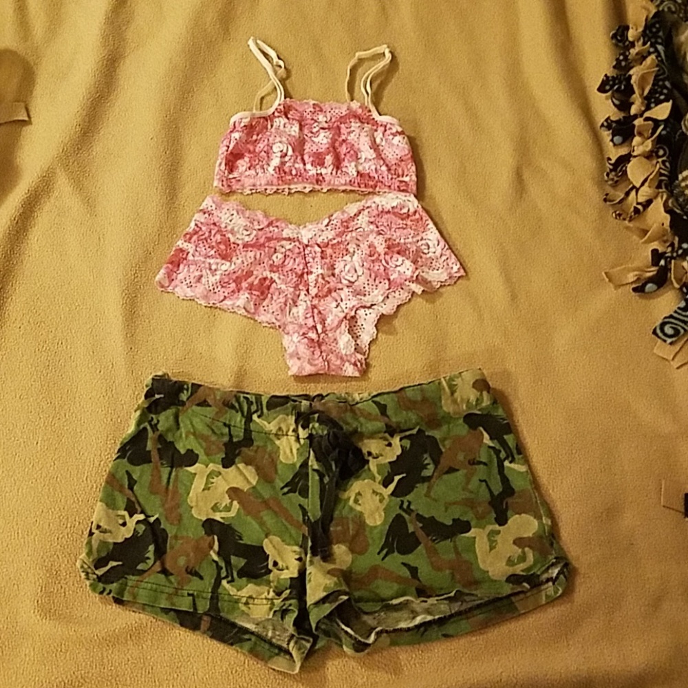 Camo Booty shorts and lingerie